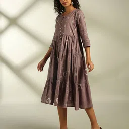 fusion Women Embroidered Tiered Dress image 2