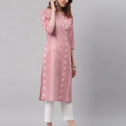 janasya Striped Straight Kurta image 2