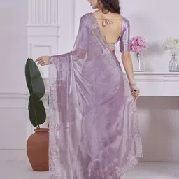saree mall Women Saree with Contrast Embellished Border image 2