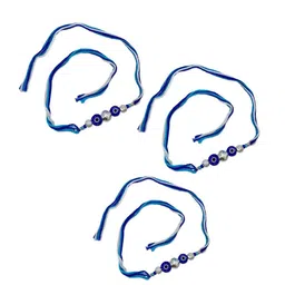 digital dress room Men Set of 3 Evil-Eye Beads Tie-Up Rakhis image 2