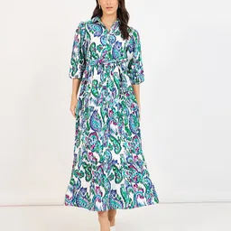 styli Women Western Wear Block Print Tiered Dress image 2