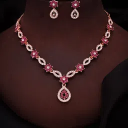 brado jewellery Women Stylish Stone Necklace Earings Set image 2