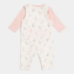 mothercare Floral Print Dungaree with Bodysuit image 2