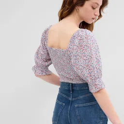 gap Floral Print Square-Neck Top image 2