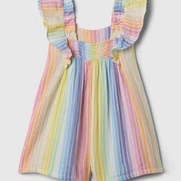 gap kids Multistriped Flutter-Sleeves Romper with Shirred Back Detail image 2