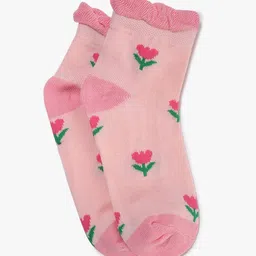 wotnot by azorte Girls Pack of 3 Printed Ankle-Length Socks image 2