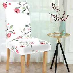 cortina eyelet curtain Set of 8 Floral Print Chair Cover image 2