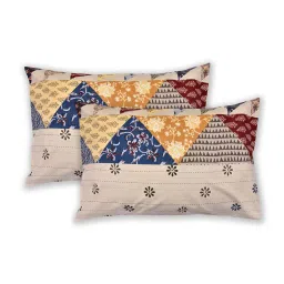 jaipur fabric 240 TC Geometric Print Single Bedsheet with 2 Pillow Covers image 2