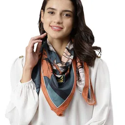 tossido Floral Print Scarf with Contrast Border image 2