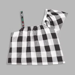 elle kids Checked One-Shoulder Top image 2