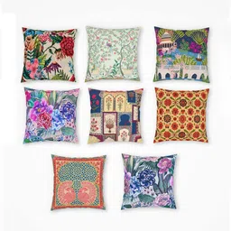 sej by nisha gupta Set of 8 Printed Square Cushion Covers image 2