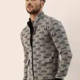 campus sutra Checked Biker Jacket with Flap Pockets image 2