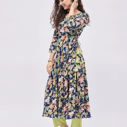 tissu Floral Print Angrakha Kurta image 2