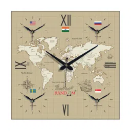 random World Map Analogue Wall Clock image 2