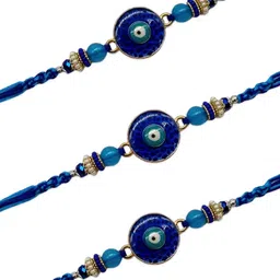 digital dress room Set of 3 Eye Evil Beaded Rakhis image 2