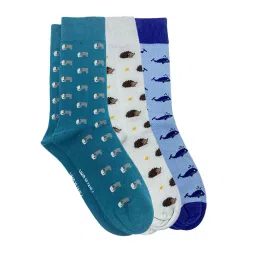 mint & oak Pack of 3 Graphic Print Mid-Calf Length Socks image 2