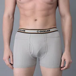 dollar Pack of 2 Men Solid Combed Cotton Intrerlock Pocket Trunks image 2