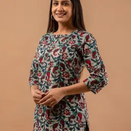 feranoid Block Print Straight Kurta image 2