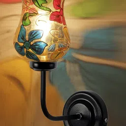 devansh Wall Mounted Lamp with Mosaic Glass Shade image 2