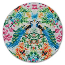 hosta homes Set of 4 Peacock Print Cotton Table Placemats image 2