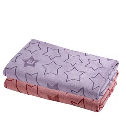 fabinaliv Set of 2 Star Print Bath Towels 43" x 22" image 2