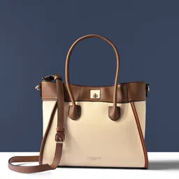 accessorize london Women Colourblock Satchel Bag with Detachable Sling Strap image 2