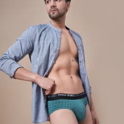 masch sports Men Pack of 3 Printed Briefs with Logo Waistband image 2