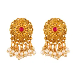 bevogue BV3264NK Gold-Plated Stone-Studded Choker Necklace with Earrings image 2