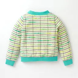 ed-a-mamma Girl Checked Zip-Front Bomber Jacket image 2