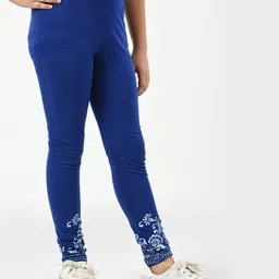 indiweaves Pack of 2 Leggings with Floral Print Hem image 2