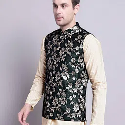 jompers Floral Pattern Nehru Jacket image 2
