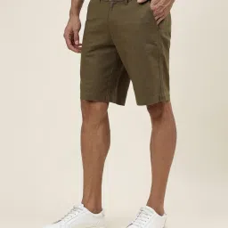 fabindia Men Regular Fit Flat Front City Shorts image 2