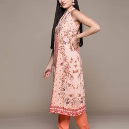 aarke ritu kumar Printed A-Line Kurta with Pants & Dupatta image 2