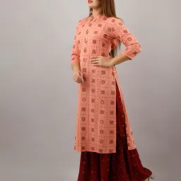 mauka Floral Print Straight Kurta Set image 2