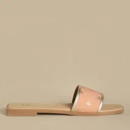 acai Floral Woven Flat Sliders image 2