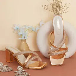 fabbhue Embellished Strappy Block Heels image 2