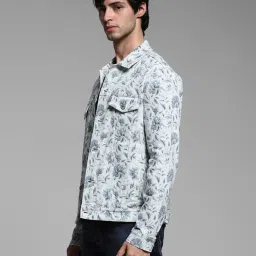 jack & jones Men Floral Print Regular Fit Trucker Jacket image 2