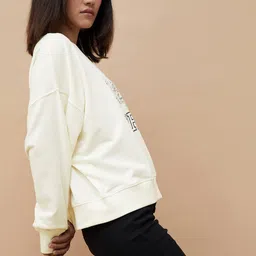 ginger by lifestyle Women Typographic Print Regular Fit Sweatshirt with Round Neck image 2