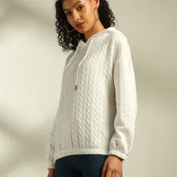 dnmx Women Patterned-Knit Regular Fit Hoodie image 2