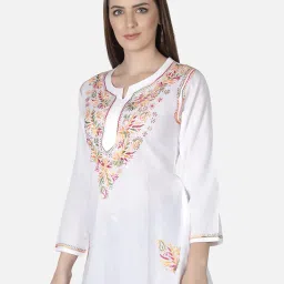 sevachikan Women Hand Embroidered Lucknowi Chikankari Tunic image 2