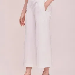pink fort Women Loose Fit Pleated Culottes image 2