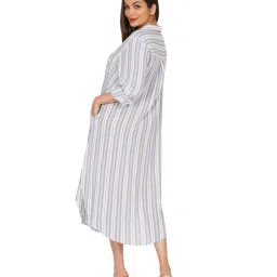 luxeliv Women Striped Shirt Dress image 2