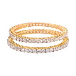 ratnavali jewels Women Gold-Plated Stone-Studded Bangles image 2