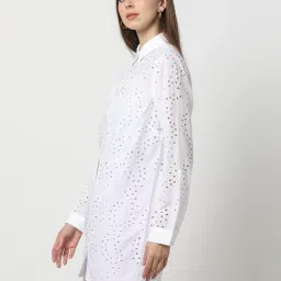 fyre rose Schiffli Oversized Cotton Tunic Shirt image 2