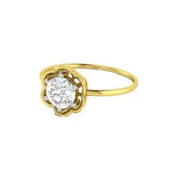 avsar Yellow Gold Swarovski Stone-Studded Parineeti Ring image 2