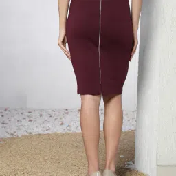 Shein Knee Length Pencil Skirt with Back Zip Closure image 2