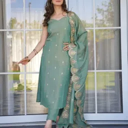 nyrika Women Embellished Straight Kurta Suit Set image 2
