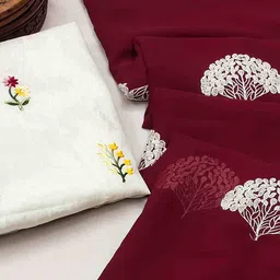 nyrika Women Embroidered Saree with Tassels image 2