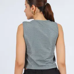 Shein Sleeveless Fitted Short Top With Metal Ring Detail image 2