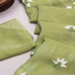 peachmode Women Embroidered Saree with Scalloped Border image 2